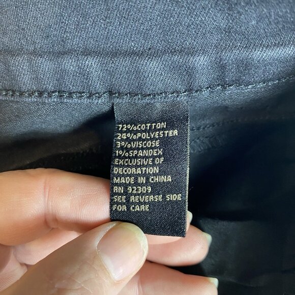 DG2 Diane Gilman Womens Jeans Black Classic Stretch Gemstone Leg Detail Sz 8 NWT - Picture 6 of 12